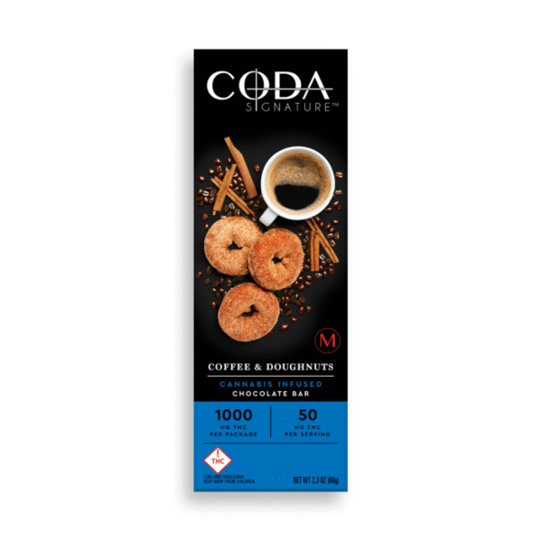 Coffee & Doughnuts 1000mg Cannabis Infused Chocolate Bar